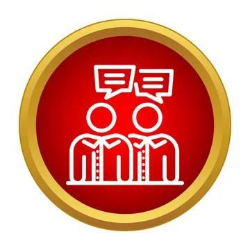 Two people line icon having conversation and communication Stock Illustration
