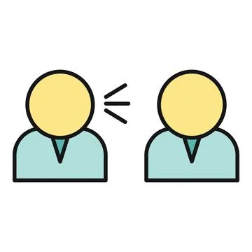 Two people line icon symbolizing communication and discussion Stock Illustration