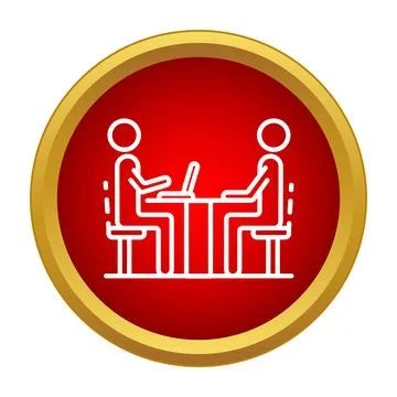 Two people meeting for interview or business discussion Stock Illustration