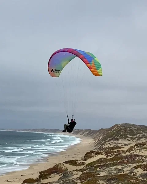 Two people paragliding in front of camera 動画素材 153329812