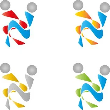 Two people, people, couples, logo Stock Illustration