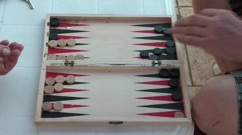 Two people playing European backgammon  Stock Footage 520206