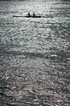 Two people rawing Stock-Fotos