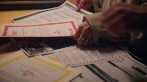 Two people reviewing highly sensitive, classified documents marked “SECRET.” 動画素材 313330695