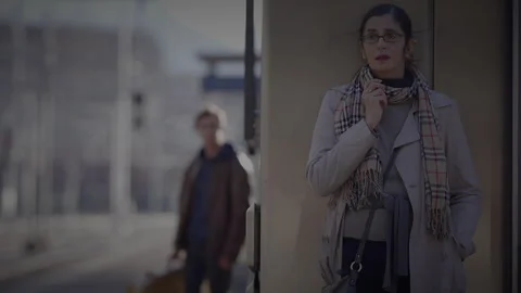 Two People Seeking Each Other Missing Being to Late Leaving Stock Footage 270975071