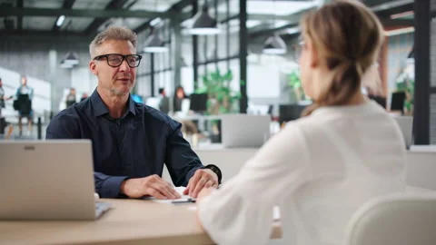 Two People Shake Hands In Office To Agree Stock Footage 335877063