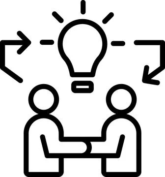 Two people shaking hands with a light bulb in the middle Stock Illustration