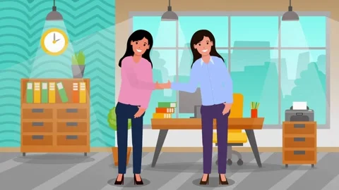 Two People Shaking Hands In Office Stock Footage 267049508