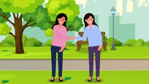 Two People Shaking Hands In The Park Stock Footage 267049507