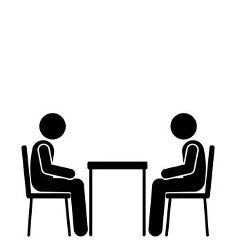 Two people sitting face to face talking calmly. Stock Illustration