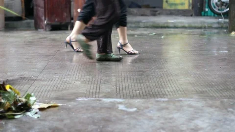 Two People Slow Motion Walking Stock Footage 120732392