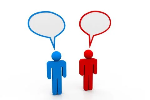 Two people talk in speech bubbles Stock Illustration