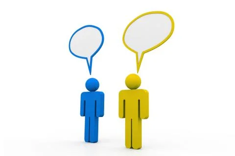 Two people talk in speech bubbles Stock Illustration
