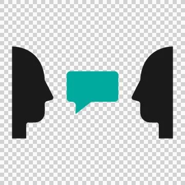 Two people talking icon with speech bubble for communication and dialogue Stock Illustration