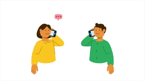 Two People Talking On Phone Stock Footage 334714582
