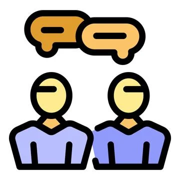 Two people talking with speech bubbles, effective communication and dialogue Stock Illustration