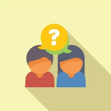 Two people thinking together with question mark inside speech bubble 스톡 일러스트