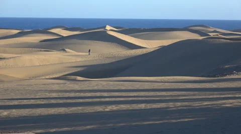 Two people walking through the desert. Stock Footage 64546623