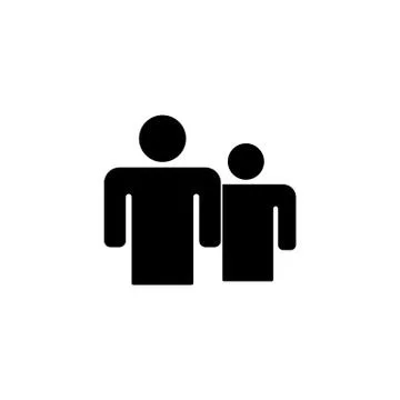 Two people on a white background icon Stock Illustration
