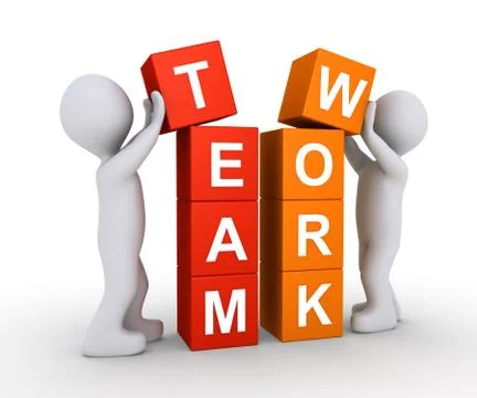 Two people work as team Stock Illustration