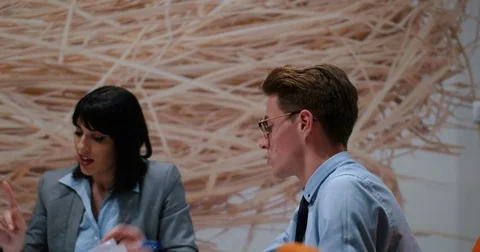Two people working in a modern office Stock Footage 78421220
