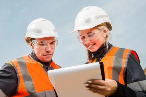 Two people working Stock Photos