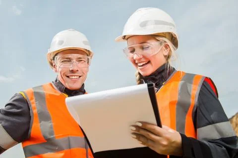 Two people working Stock Photos