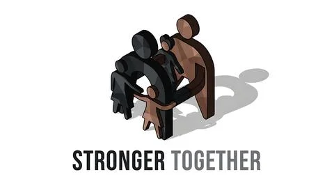Two people working together Stock Illustration