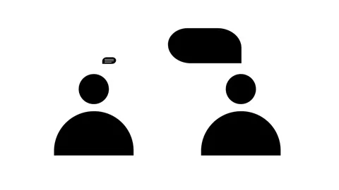 Two person Conversation with Speech bubble icon animation. simple symbol wi.. Stock Footage 305697468
