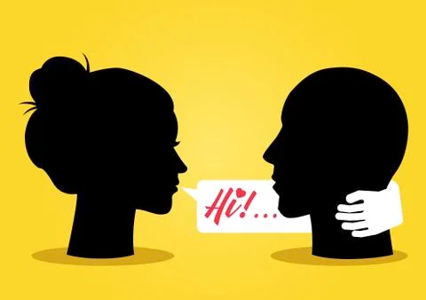 Two person head talking Stock Illustration