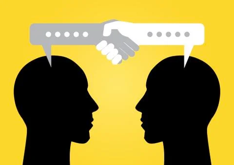 Two person head talking Stock Illustration
