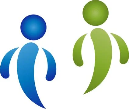 Two persons, drops, people, couple, logo Ilustração Stock