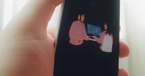 Two persons engaged in computer based learning, presentation Stock Footage 313443025