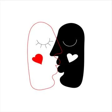 Two persons in love Stock Illustration