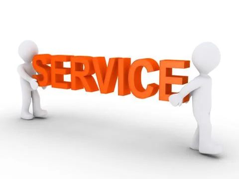 Two persons provide service Stock Illustration