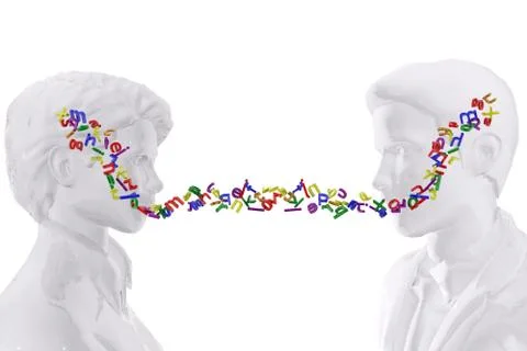 Two persons talking.  language concept Stock Illustration