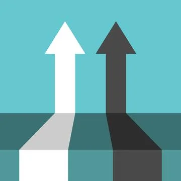 Two perspective arrows, competition Stock Illustration