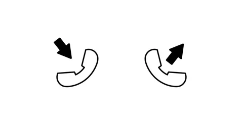 Two phone receivers with arrows pointing inward and outward animation Stock Footage 336189123