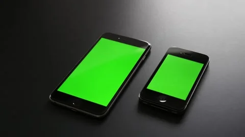Two phones with a chroma key screen. Stock Footage 55493108