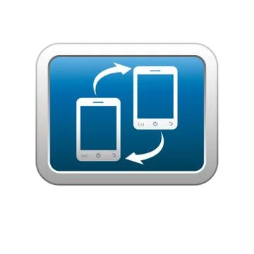 Two phones icon blue Stock Illustration