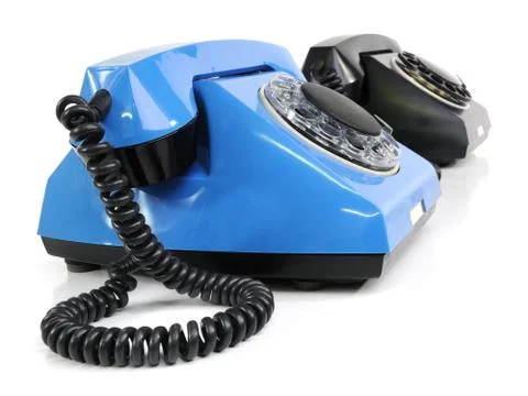 Two phones on a white background. Two objects Foto stock
