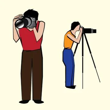 Two photographers Stock Illustration