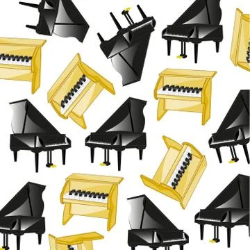 Two pianoes pattern Illustrazione stock