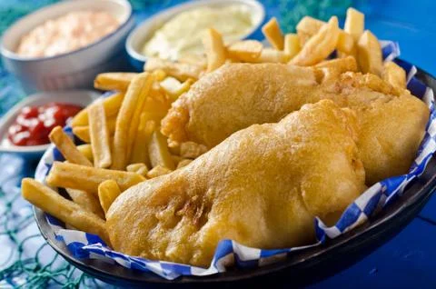 Two piece fish and chips Foto stock