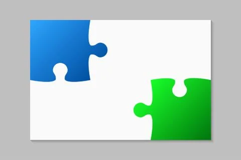 Two Piece Puzzle Background. 2 Puzzle Step. Stock Illustration