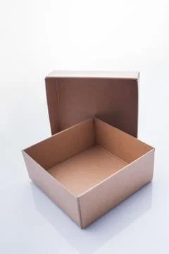 Two-pieces of cardboard box container. 库存照片