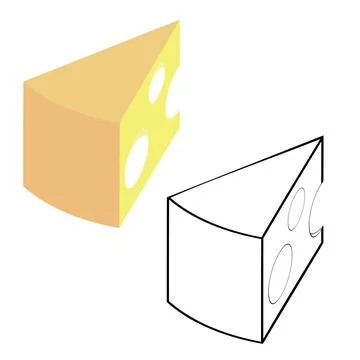 Two pieces of cheese Stock Illustration
