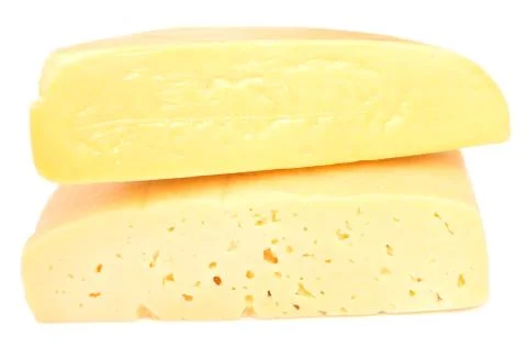 Two pieces of cheese Stock Photos