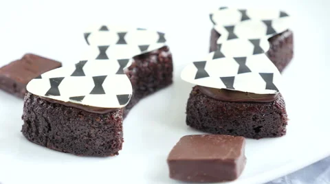 Two pieces of chocolate cake Stock Footage 60303204