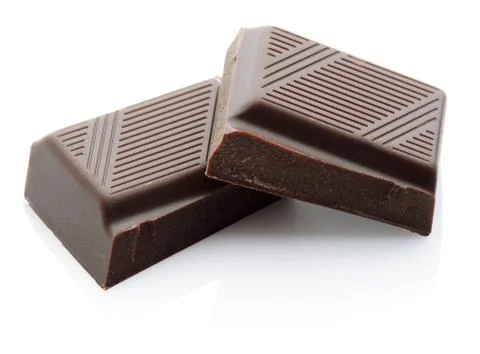 Two pieces of Chocolate Stock Photos